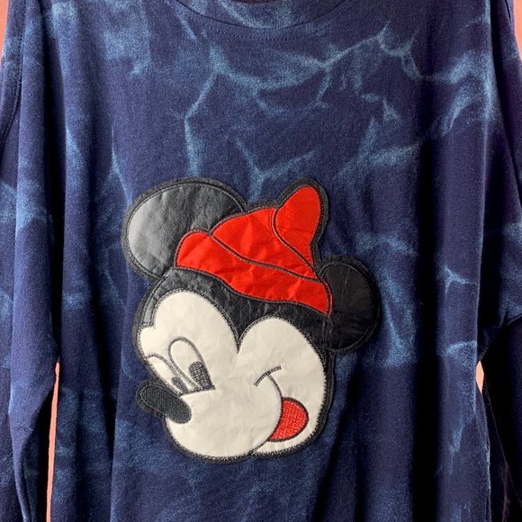 Mickey Mouse Sweatshirt/Tie Dye MIckey Mouse Top/Cold Shoulder Sweatshirt/Mickey - Picture 3 of 4